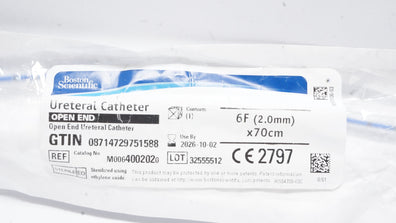 Boston Scientific M0064002020 Open End Ureteral Cath. 6F x 70cm